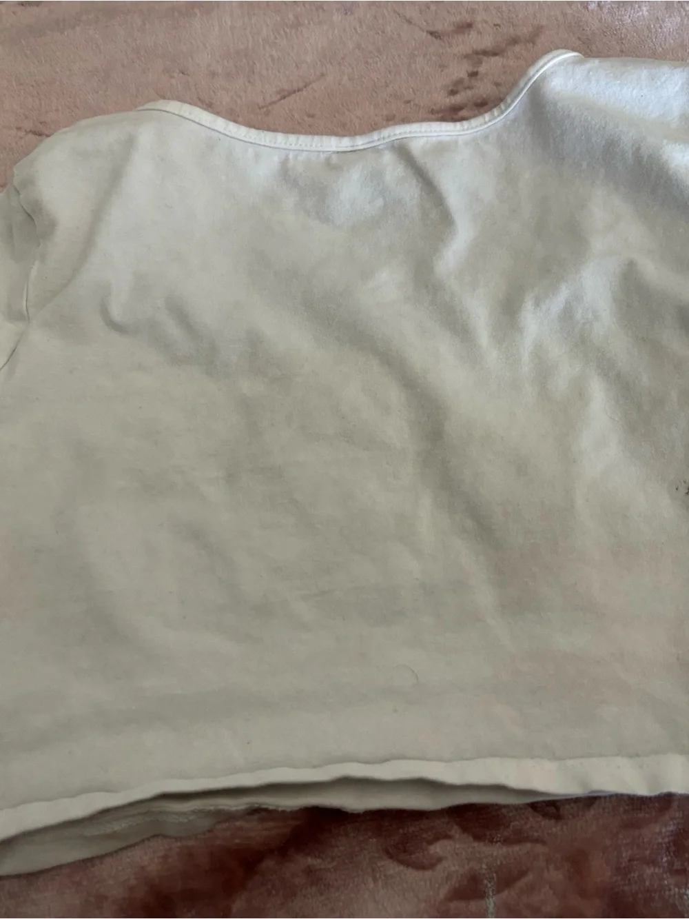SHEIN Scoop Neck Short Sleeve Tee - Cream